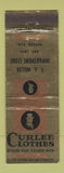 Matchbook Cover - Curlee Men's Clothes FA Miller Department Store Butler AL