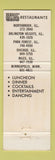 Matchbook Cover - Henrici's Steak Northbrook Arlington Heights Niles Chicago IL