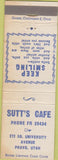Matchbook Cover - Sutt's Cafe Provo UT WEAR