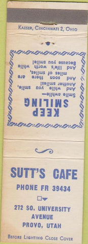 Matchbook Cover - Sutt's Cafe Provo UT WEAR
