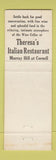 Matchbook Cover - Therea's Italian Restaurant Cleveland OH