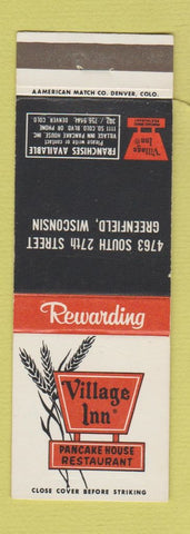 Matchbook Cover - Village Inn Restaurant Greenfield WI