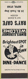 Matchbook Cover - Ray's Cafe Nephi UT girlie white