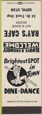 Matchbook Cover - Ray's Cafe Nephi UT girlie white