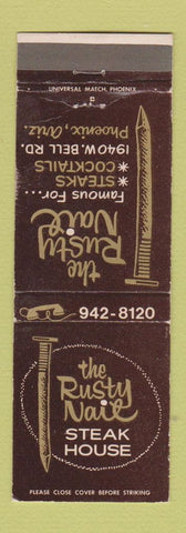 Matchbook Cover - The Rusty Nail Steak House Phoenix AZ WEAR