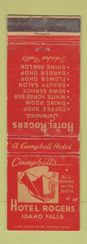 Matchbook Cover - Hotel Rogers Idaho Falls ID WEAR