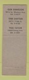Matchbook Cover - Auto Parts Catalog  WEAR