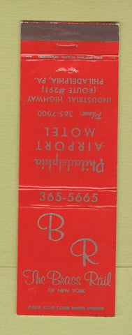 Matchbook Cover - The Brass Rail Philadelphia PA Airport Motel