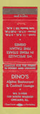 Matchbook Cover - Dino's Alpine Restaurant Chicago IL WEAR