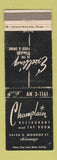 Matchbook Cover - Champlain Restaurant Chicago IL WORN