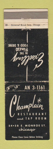 Matchbook Cover - Champlain Restaurant Chicago IL WORN