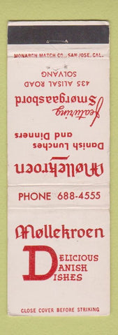 Matchbook Cover - Mollekroen Danish Restaurant Solvang CA WEAR