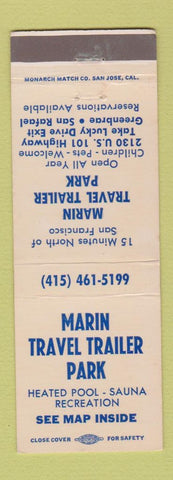 Matchbook Cover - Marin Travel Trailer Park CA