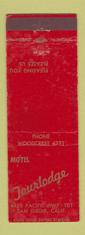 Matchbook Cover - Motel Tourlodge San Diego CA WEAR