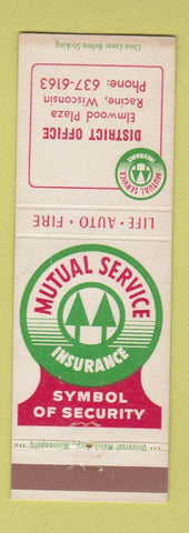 Matchbook Cover - Mutual Service Insurance Racine WI
