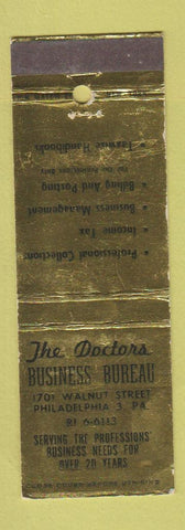 Matchbook Cover - The Doctors Business Bureau Philadelphia PA