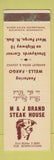 Matchbook Cover - M&J Brand Steak House West Fargo ND