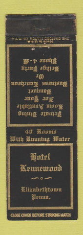 Matchbook Cover - Hotel Kennewood Elizabethtown PA WEAR