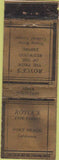 Matchbook Cover - Royce's Fort Bragg CA WORN