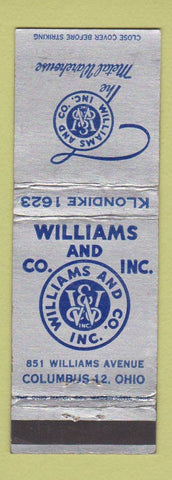 Matchbook Cover - Williams and Co Metal Warehouse Columbus OH WORN