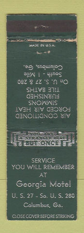 Matchbook Cover - Georgia Motel Columbus GA WORN