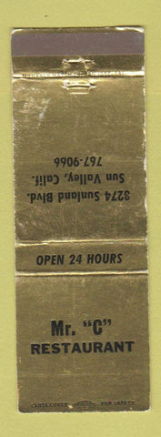 Matchbook Cover - Mr C Restaurant Sun Valley CA WEAR
