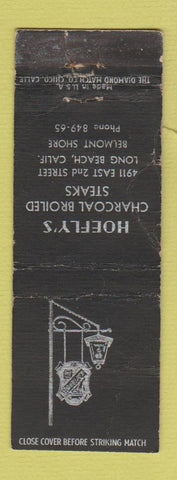 Matchbook Cover - Hoefly's Steaks Long Beach CA WORN