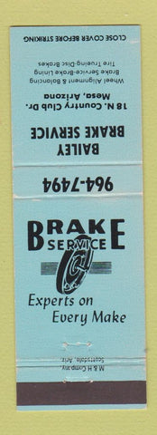 Matchbook Cover - Bailey Brake Service Mesa AZ