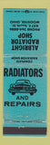 Matchbook Cover - Albright Radiator Shop Wooster OH WORN TEAL