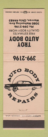 Matchbook Cover - Troy Auto Body Warren OH
