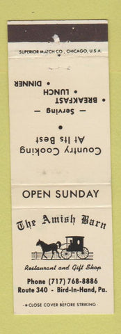 Matchbook Cover - The Amish Barn Bird in Hand PA