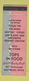 Matchbook Cover - Tops in Food Restaurant Waterloo IA BBQ