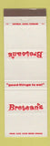 Matchbook Cover - Bretean's Restaurant Canton OH