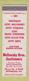 Matchbook Cover - McConahy Bros Auctioneers Edenburg PA