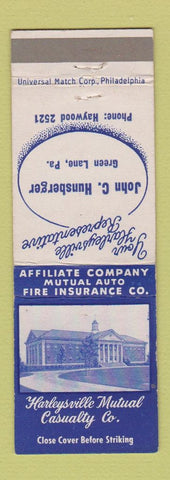 Matchbook Cover - Harleysville Mutual Insurance Green Lane PA John Hunsberger