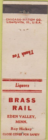 Matchbook Cover - Brass Rail Eden Valley MN