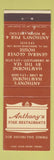 Matchbook Cover - Anthony's Restaurants Boston Swampscott Lynn MA
