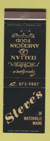 Matchbook Cover - Steve's Italian Restaurant Waterville ME