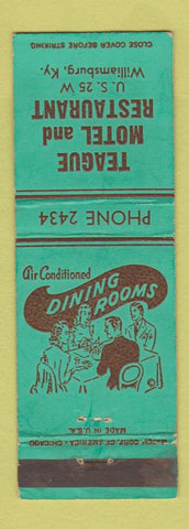 Matchbook Cover - Teague Motel Restaurant Williamsburg KY WEAR