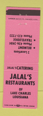 Matchbook Cover - Jalal's Restaurant Lake Charles LA