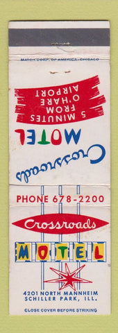 Matchbook Cover - Crossroads Motel Schiller Park IL