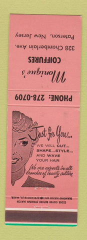 Matchbook Cover - Monique's Coiffures Salon Paterson NJ