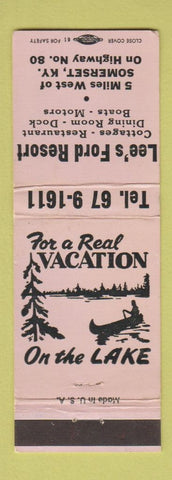 Matchbook Cover - Lee's Ford Restaurant Somerset KY