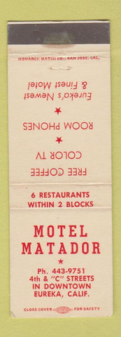 Matchbook Cover - Motel Matador Eureka CA WEAR