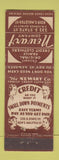 Matchbook Cover - Newart Credit Clothing Chicago IL