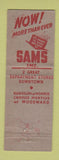 Matchbook Cover - Sams Stores Detroit MI