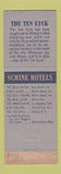 Matchbook Cover - Schine Hotels Ten Eyck Albany NY