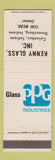 Matchbook Cover - PPG Glass Kenny Glass Greensburg IN Columbus