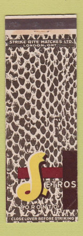 Matchbook Cover - Setros Toronto ON WEAR