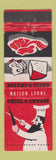 Matchbook Cover - Masion Lyons Grill & Cheese UK England WEAR
